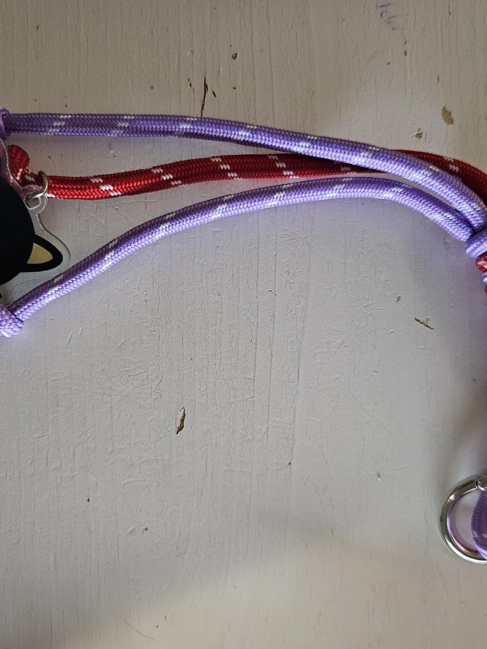 Lilac and Red Rope Lanyard with Chococat Charm
